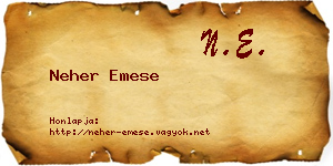 Neher Emese névjegykártya